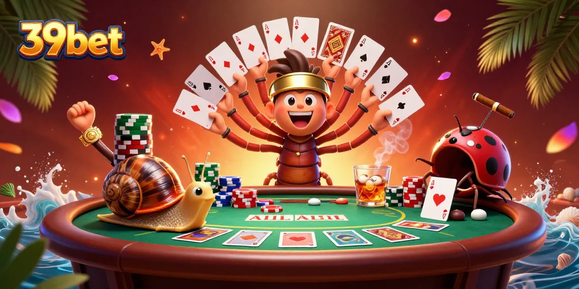 Join the excitement at 39bet with a lively 3D illustration showcasing casino gaming fun!