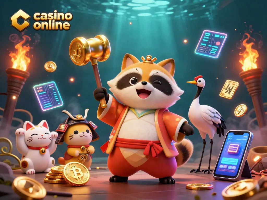 Juega en un casino online mientras disfrutas de la magia de una escena de juego vibrante con personajes animados.