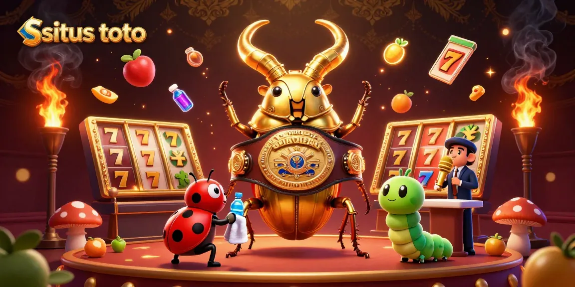Engage with situs toto's thrilling slots as a giant beetle battles with a dazzling jackpot.