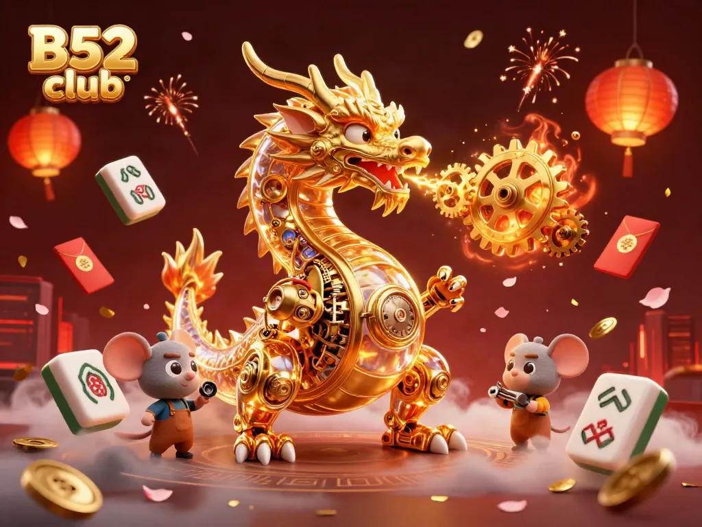 Experience the thrilling B52 club atmosphere with captivating casino elements and characters.