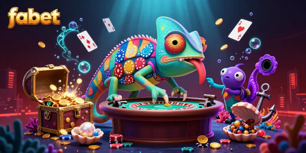 Experience the thrilling gaming world at fabet with a vibrant casino scene.