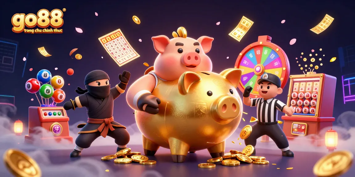 Engage in exciting gameplay with go88 trang chu chinh thuc, featuring characters amidst vibrant lottery elements.