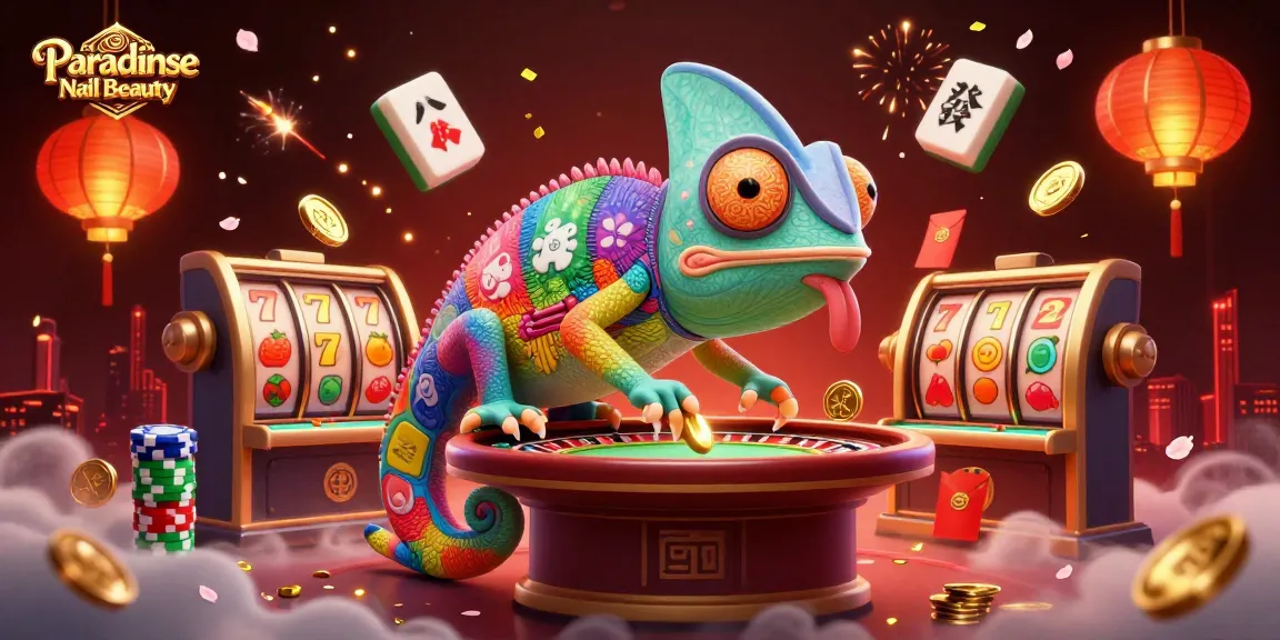 Experience Paradise Nail Beauty with vibrant casino characters and dynamic gaming elements in a lively scene.