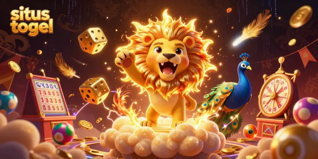 Experience situs togel excitement with vibrant lottery balls and gold coins in this captivating scene.