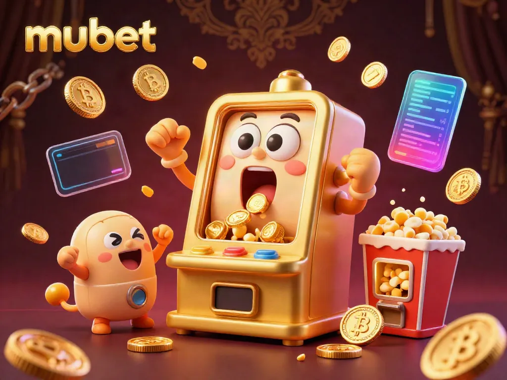 Mubet captures magic with golden slot machines celebrating jackpots in a vibrant casino scene.