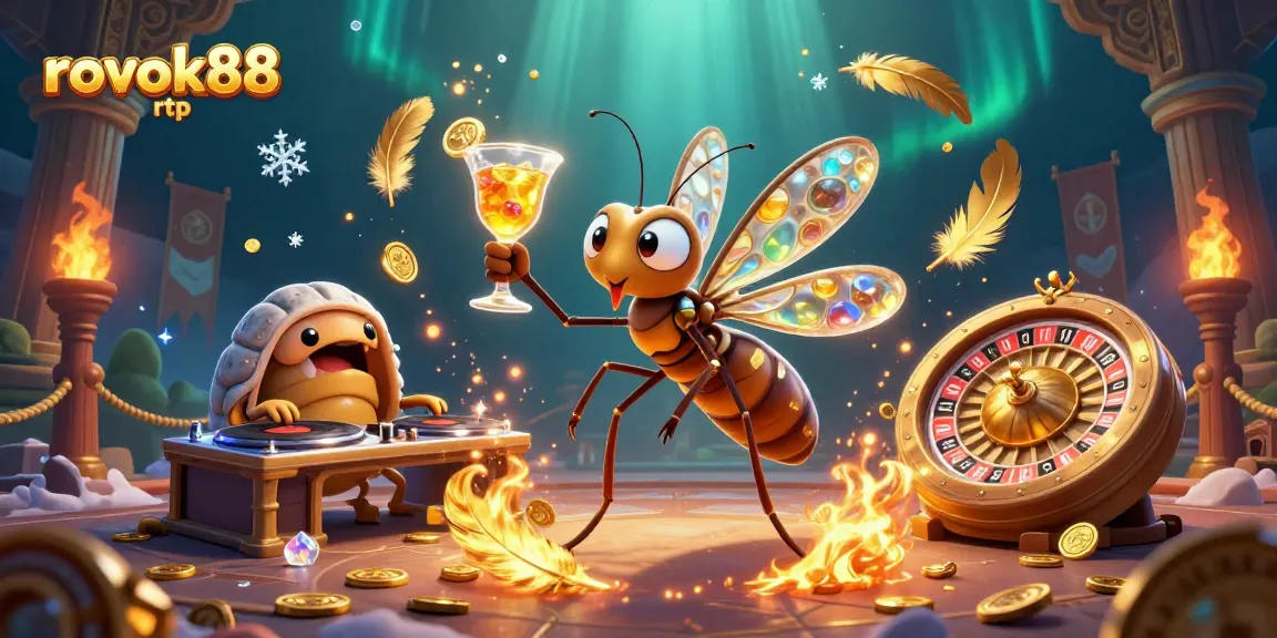 Experience excitement with rokok88 rtp casino characters, featuring a mosquito mascot, trilobite DJ, and golden roulette.