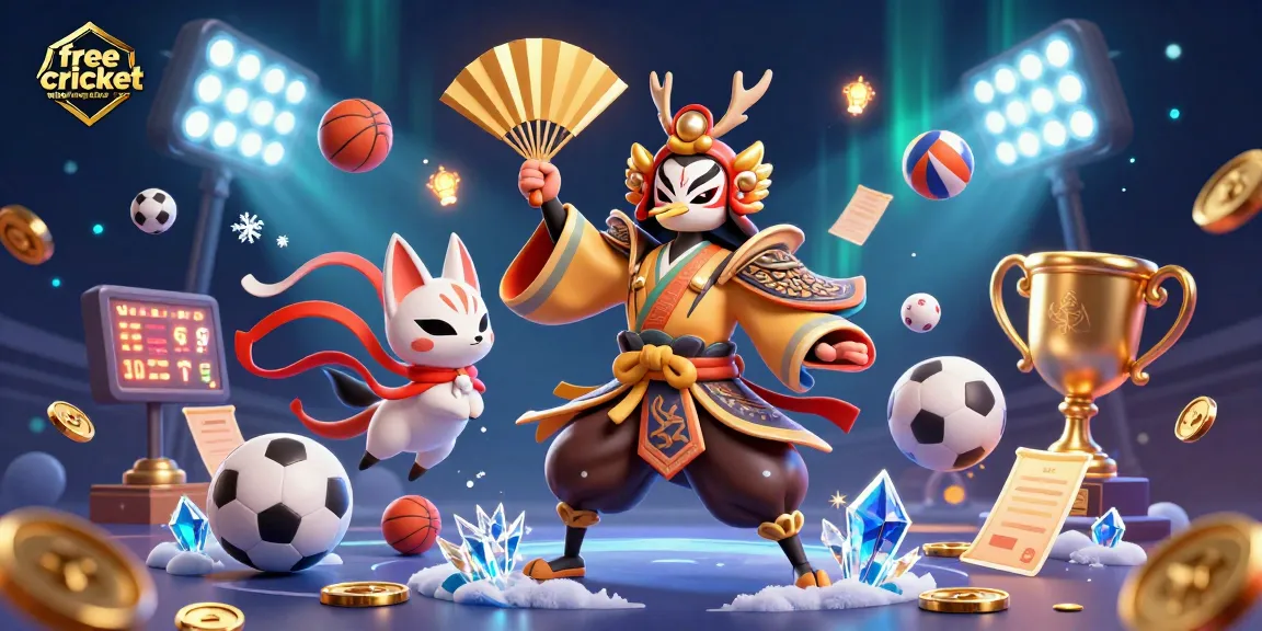 Bet on free cricket betting sites amidst vibrant sports elements in a captivating illustration.