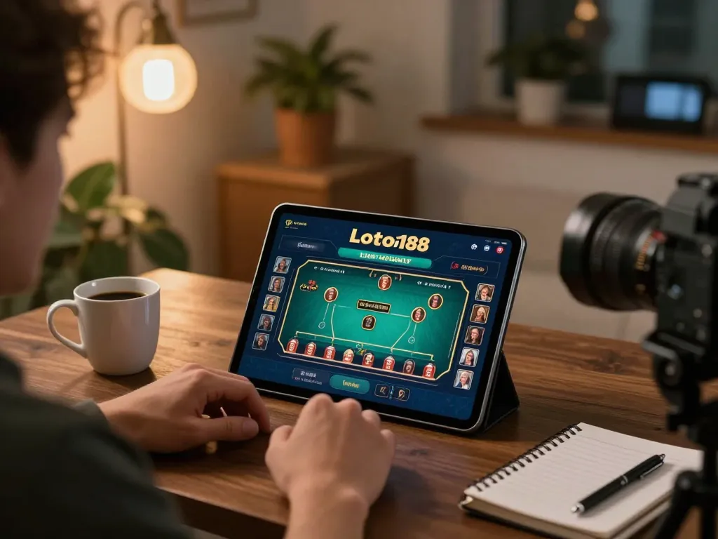 Engaging in loto188 online gaming with live dealer setup in a cozy home environment