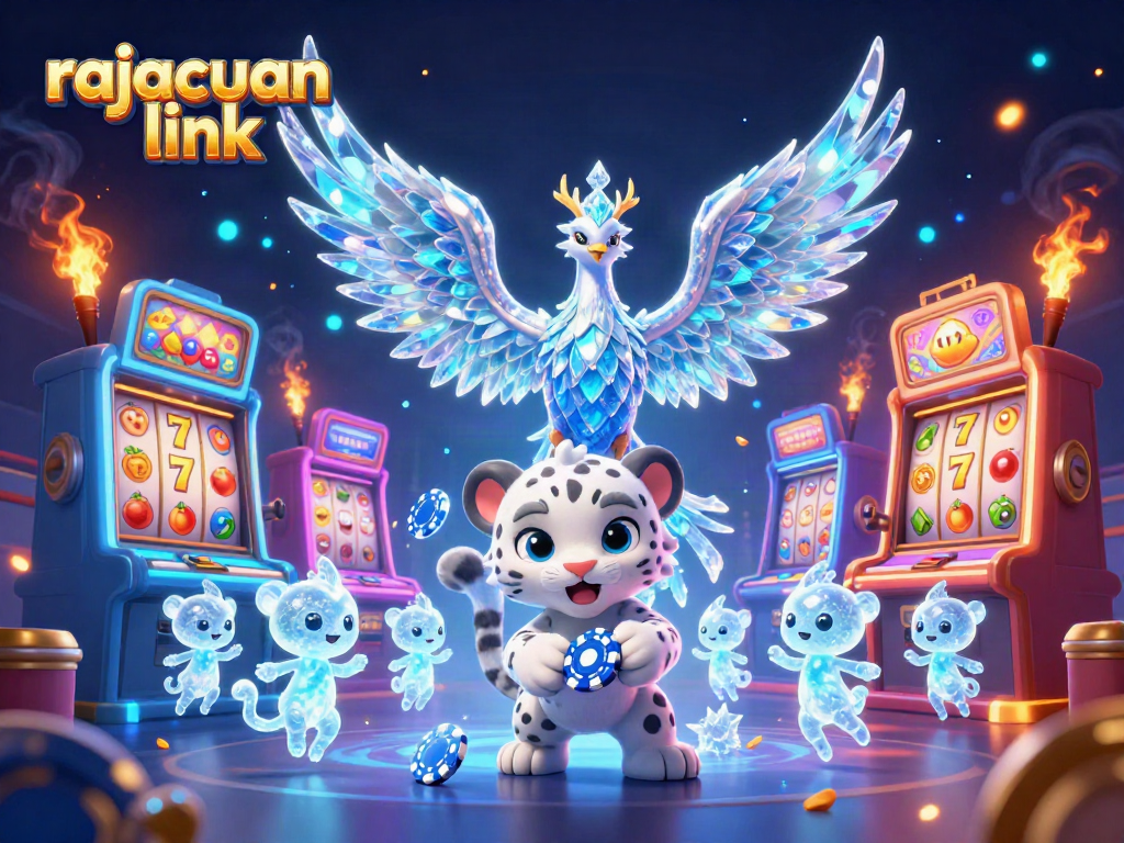 Explore the vibrant realm of gaming with rajacuan link featuring an ice phoenix and slot machines.