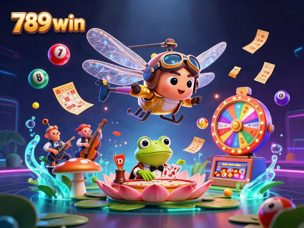 Experience the thrill of 789 win with vibrant gameplay and lively casino characters in this dynamic illustration.