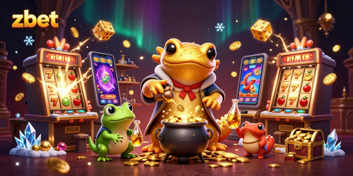 ZBET offers a vibrant casino experience with dynamic games and winning potential in this illustration.