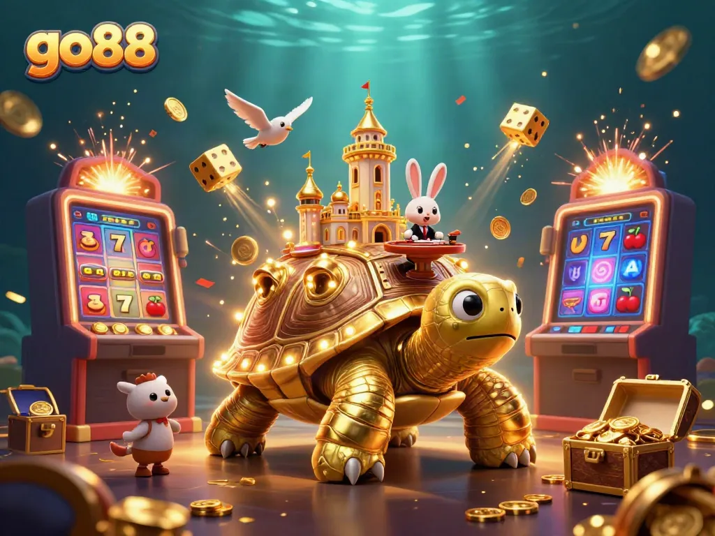Experience excitement with go88 as golden tortoise and rabbit dealer illuminate casino fun.