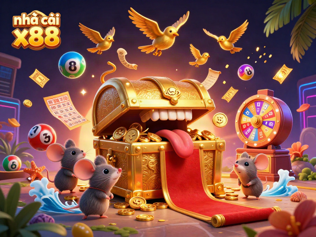 Engage in thrilling gaming dynamics at nhà cái x88 with vibrant lottery elements and rich casino visuals.