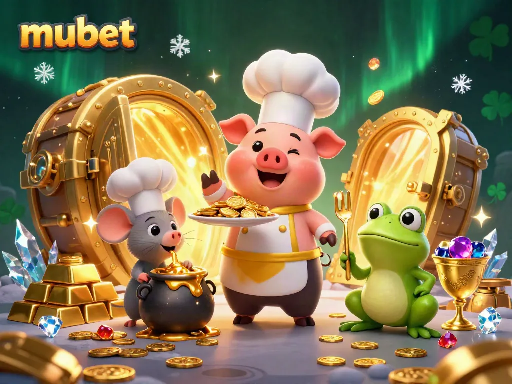 Experience the thrill of winning with mubet in this vibrant casino illustration featuring golden treasures.